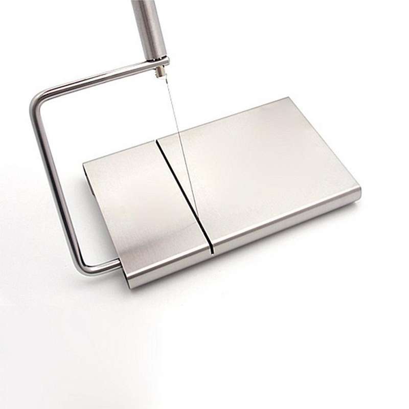 KCASA Stainless Steel Wire Cheese Slicer Butter Cutter Knife with Cheese Board Making Dessert Blade