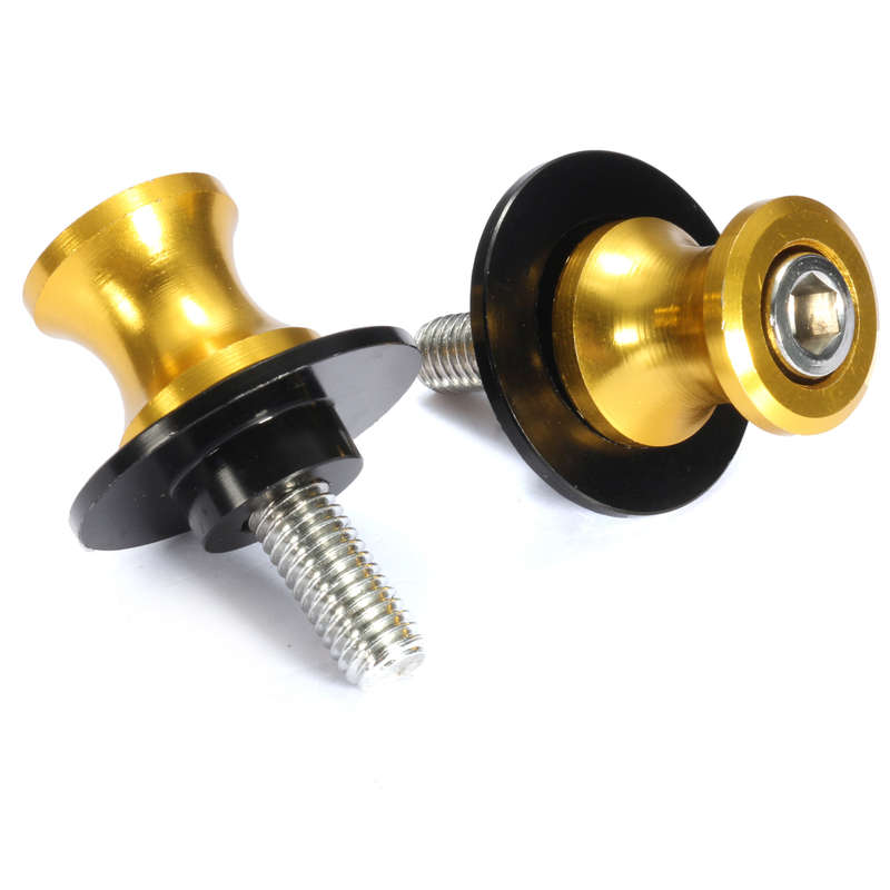8MM Motorcycle Swing Arm Paddocks Stand Bobbins Sliders Spools For Suzuki  (COLOR: GOLD)