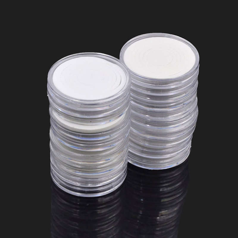 20pcs Round Coins Capsules Holders Portable Storage Box Cases Box Container Display