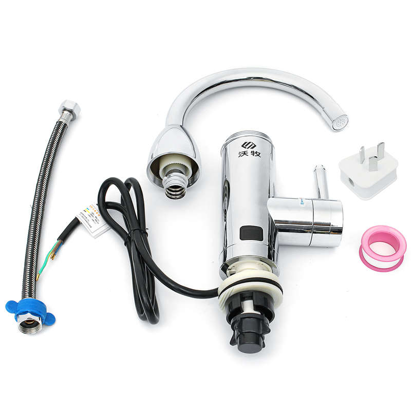 3000W Instant Electric Faucet Hot Water Fast Heater Under Inflow Bathroom Kitchen Heating Tap