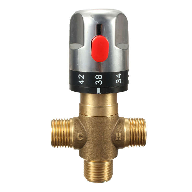 Brass Thermostatic Mixing Valve Bathroom Faucet Cartridges Temperature Contr