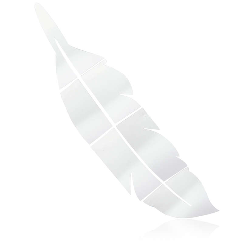 3D Mirror Vinyl Feather Wall Sticker Decal DIY Room Art Mural Removable Wall Paper Home Decor