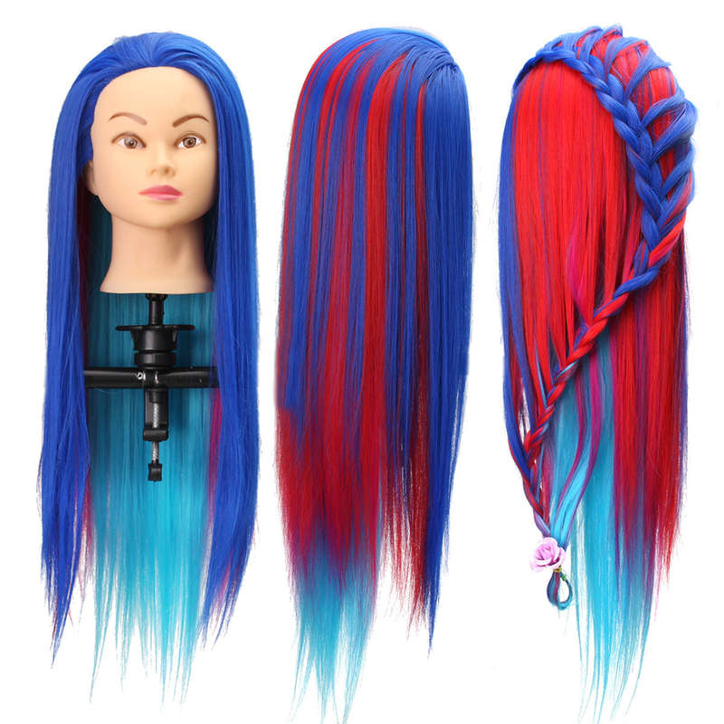 8 Colors Salon Hairdressing Braiding Practice Mannequin Hair Training Head Models With... (NO.: 08#)