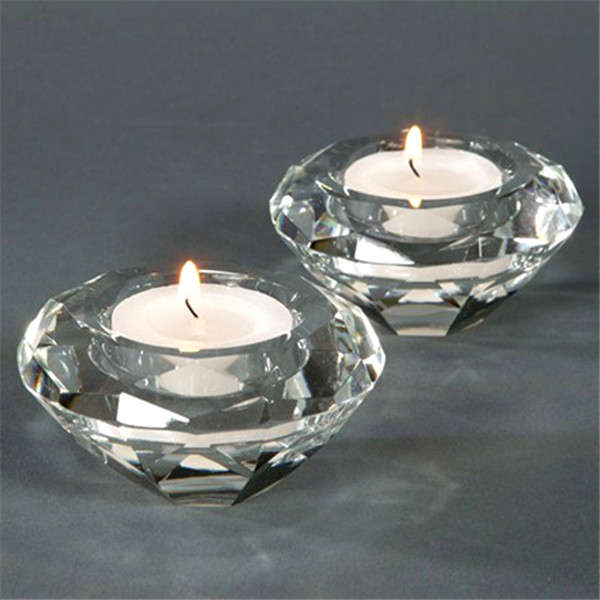 Glass Crystal Candelabra Candleholders Stand Tea Light Candle Stick Wedding