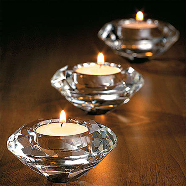 Glass Crystal Candelabra Candleholders Stand Tea Light Candle Stick Wedding