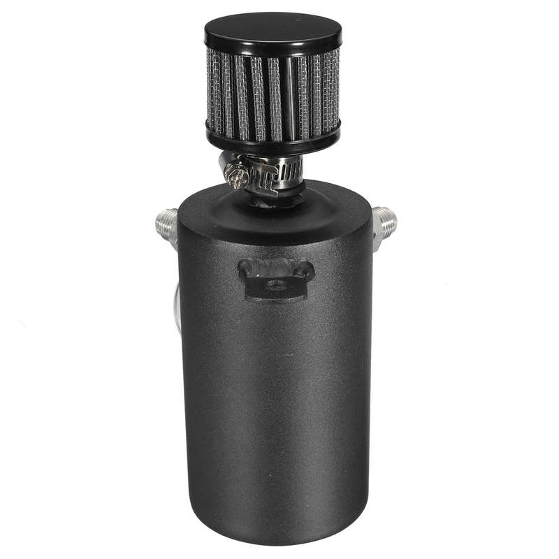 Universal Car 750ml Aluminum Catch Can Reservoir Fuel Tank with Breather Fil