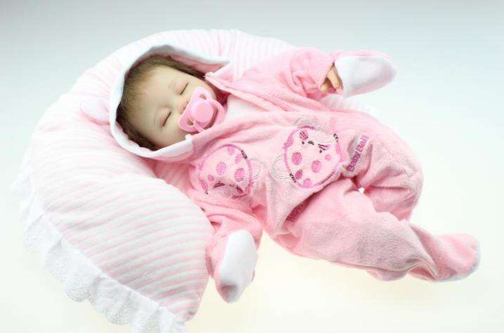 16 Inch Reborn Baby Doll Soft Body Silicone Girl Lifelike BeBe Reborn Handmade Kits Birthday Toy