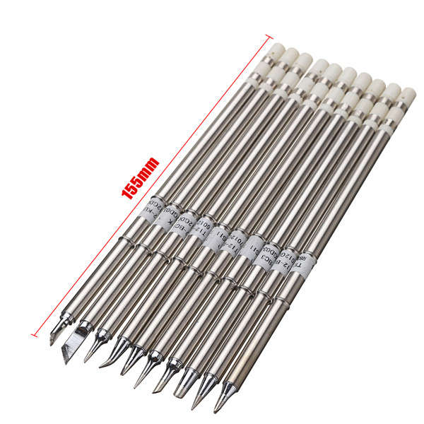 10pcs T12 Soldering Iron Tips Set for HAKKO FX951 FX952