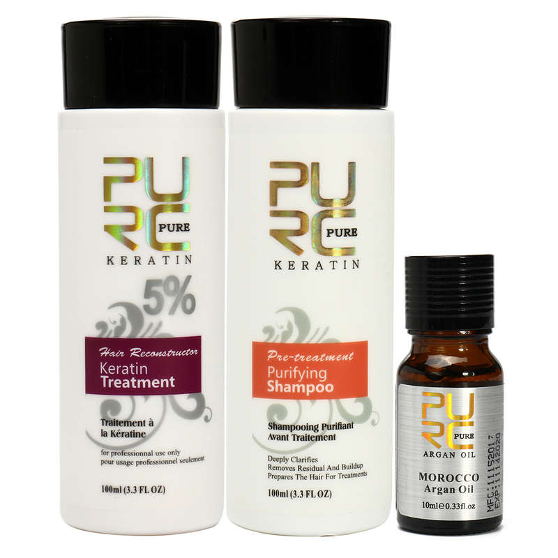 ure Brazilian Keratin Hair Straightening Treatment Shampoo Argan Oil K
