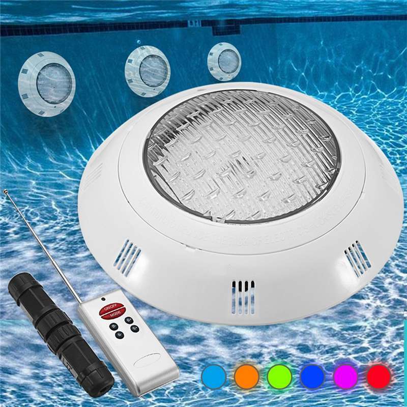 18W White Swimming Pool Light Underwater Waterproof Remote Control Wall Mounted Night Light