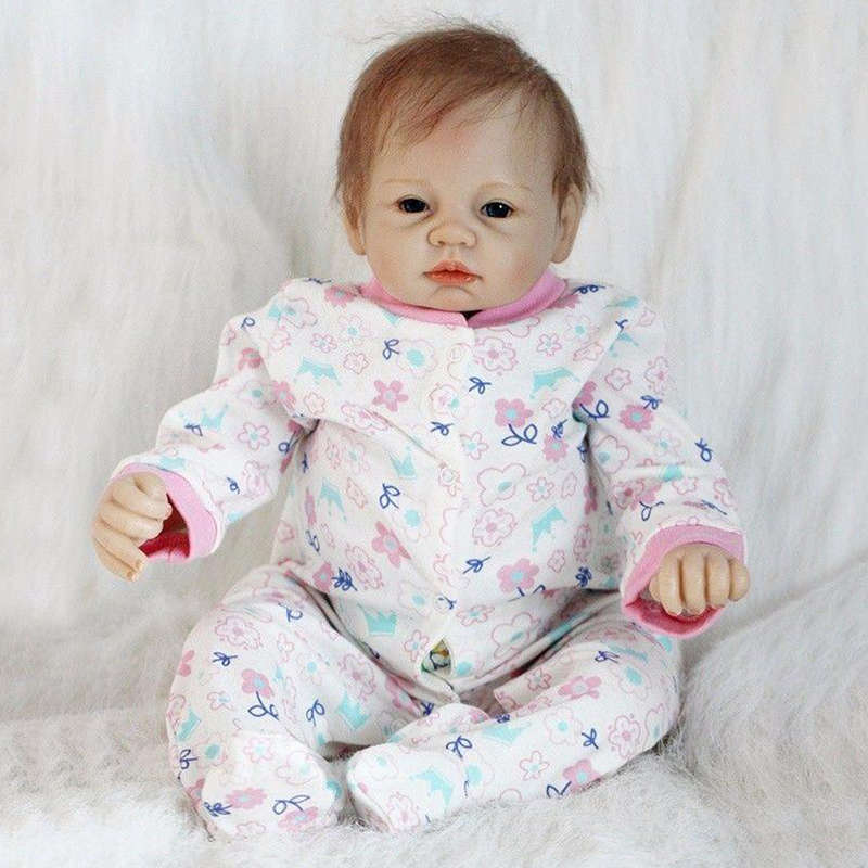 22" 55cm Lifelike Newborn Silicone Vinyl Reborn Baby Doll Handmade Reborn Dolls