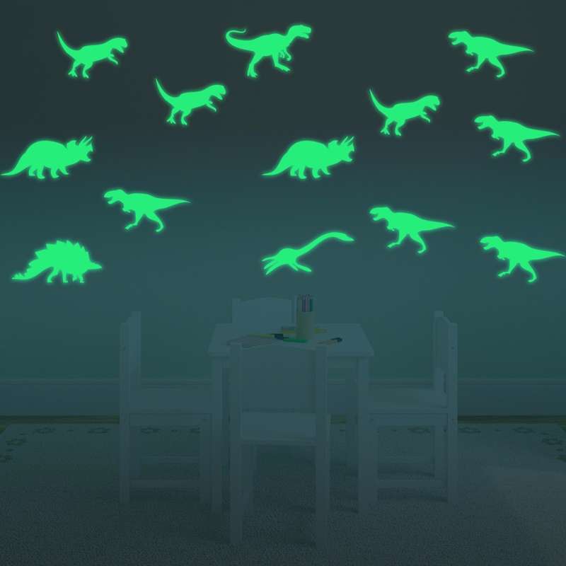 Honana DX-132 9PCS 15x6cm Fluorescent Glow Dinosaur Wall Sticker
