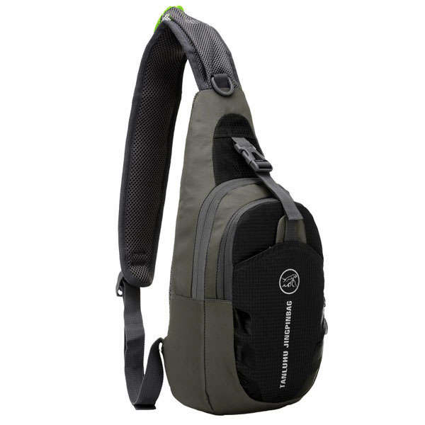 Men Women Waterproof Sport Chest Pouch Shoulder Crossbody Bag  (COLOR: BLACK)