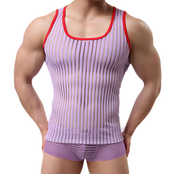 Casual Fashion Mens Summer Breathable Fitness Sleeveless Bodybuilding ... (SIZE: XL | COLOR: PURPLE)