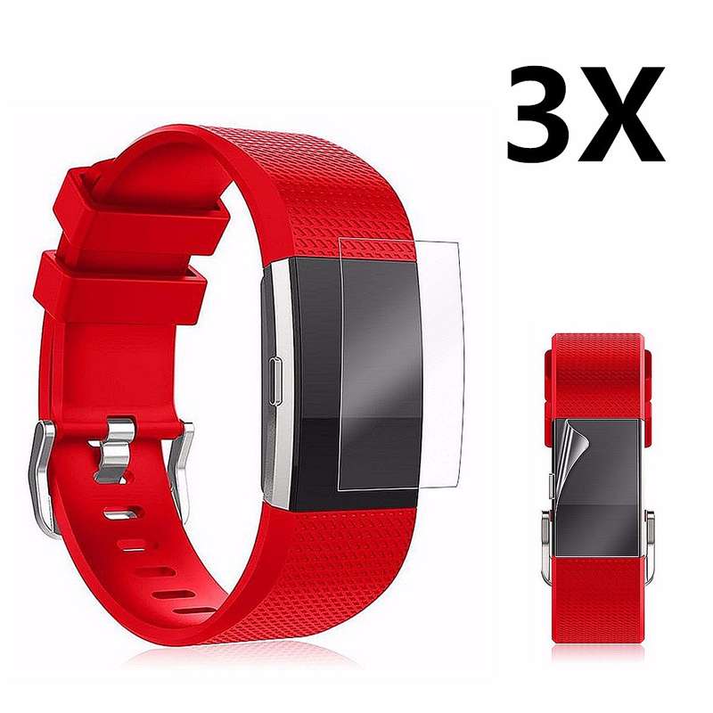 Fitbit Charge 2 Anti-Scratch Clear HD Screen Protector Films x3 Shield Guard