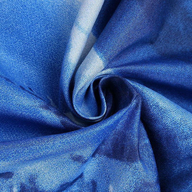 4pcs Suit 3D Snowfield Wolf Reactive Dyeing Polyester Fiber Bedding Sets Queen Size