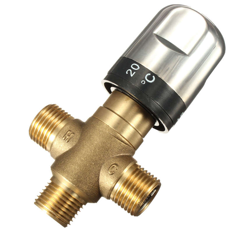 Brass Thermostatic Mixing Valve Bathroom Faucet Cartridges Temperature Contr