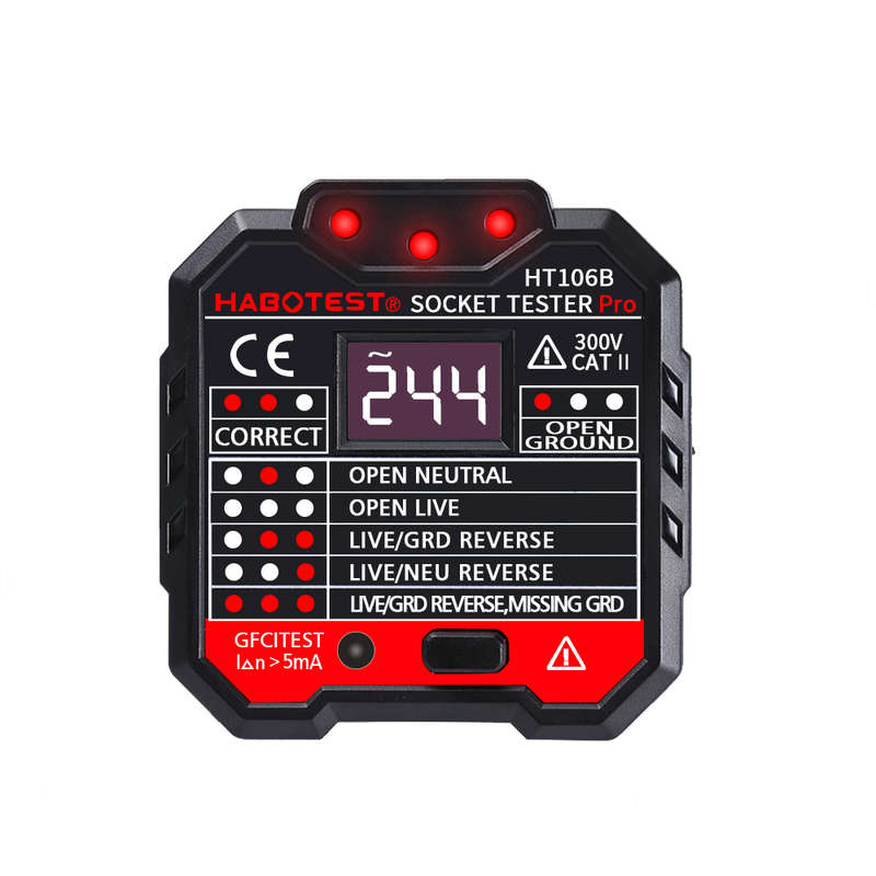 HT106B Socket Outlet Tester Circuit Polarity Voltage Detector Wall Plug Brea