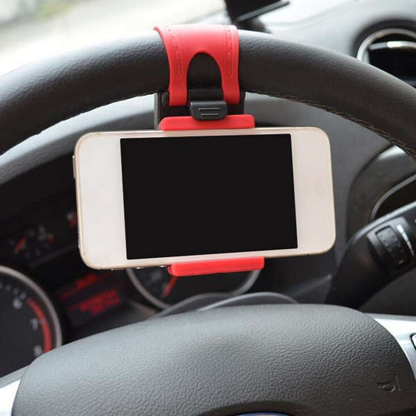 Universal Car Steel Ring Wheel Phone GPS Holder Bike Handlebar Clip Mount Bracket
