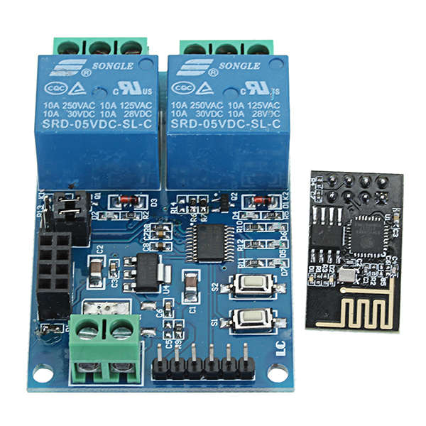 5V ESP8266 Dual WiFi Relay Module Internet Of Things Smart Home Mobile APP Remote Switch - 0.04kg