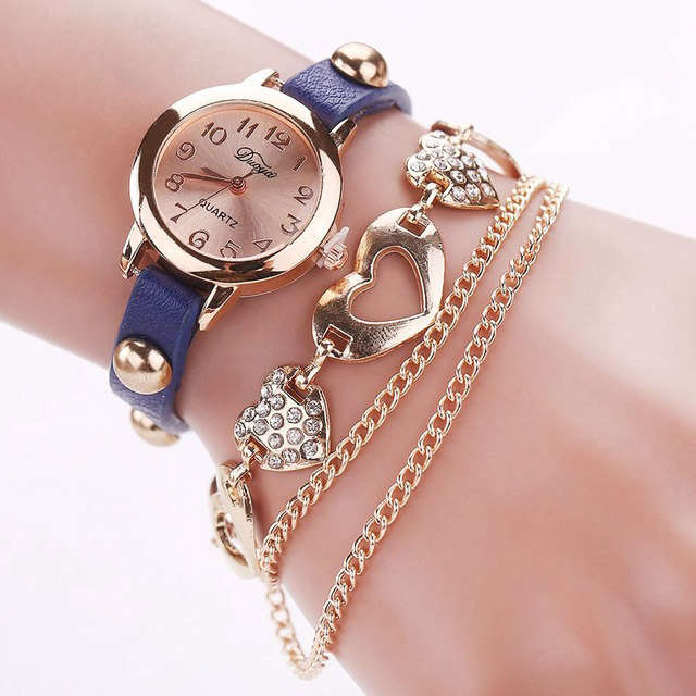 DUOYA XR746 Fashionable Ladies Bracelet Watch (COLOR: DARKBLUE)