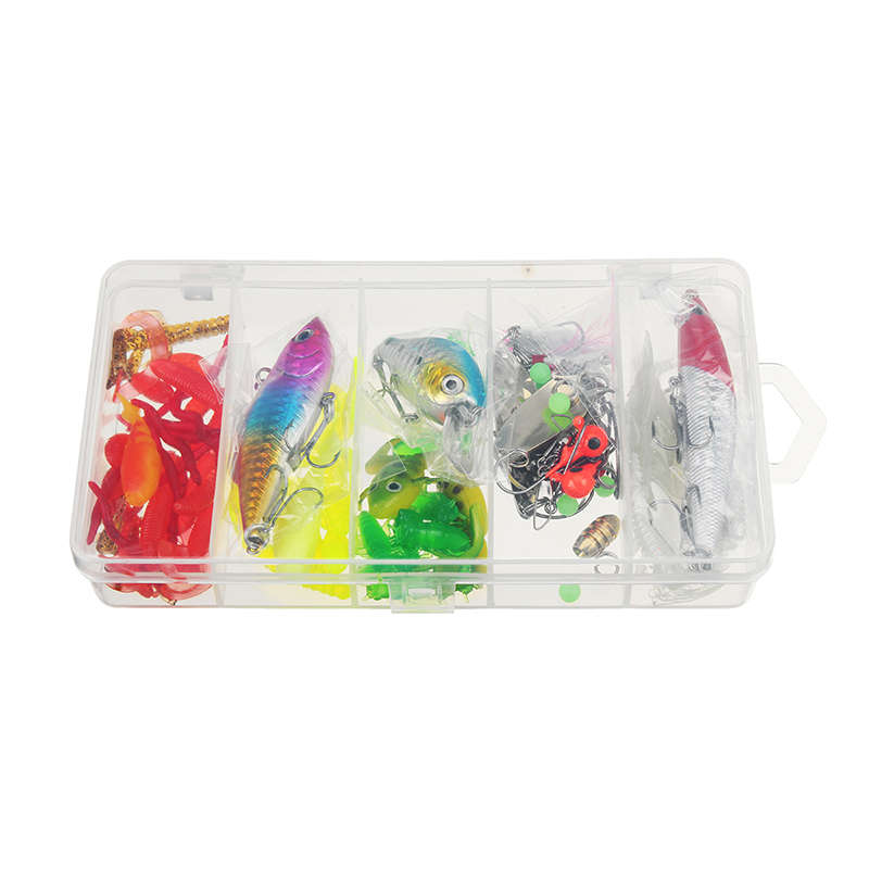 24/72/83Pcs/Set Soft Hard Fishing Lure With Box Set Small Lure Bass Crank Bait Hooks Kit