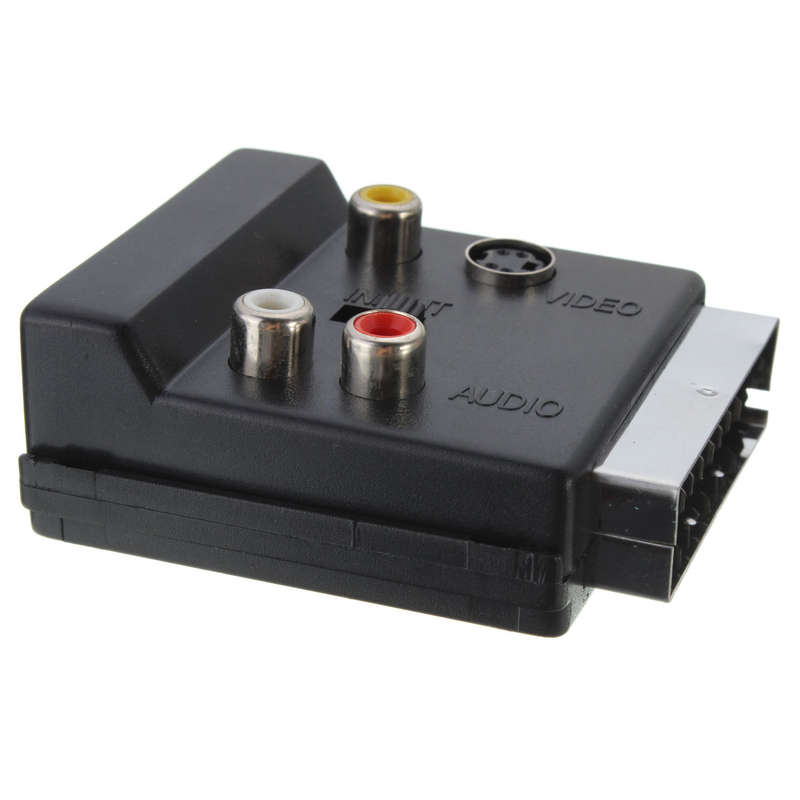 Switchable Scart Male to Scart Female S-Video 3 RCA Audio Adapter Converter Connector