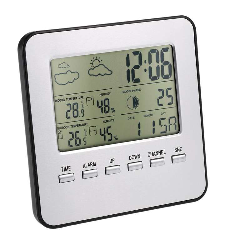 Digital Indoor Outdoor Thermometer Hygrometer Wireless Weather Station Clock