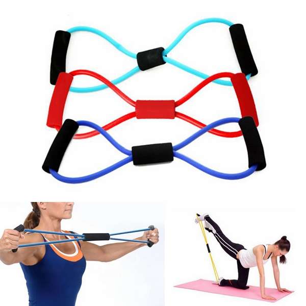 Yoga 8-shaped Resistance Band Tube Body Building Fitness Exercise Tool