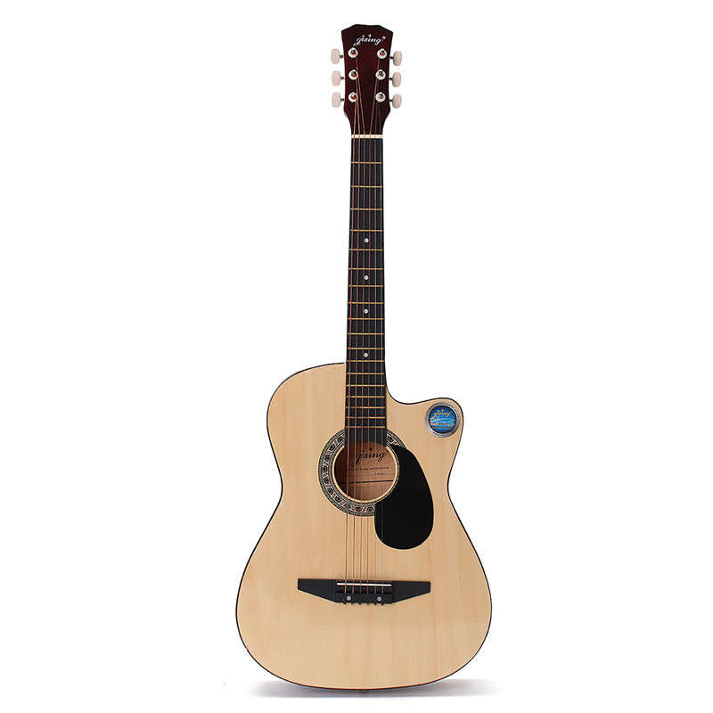38 Inch Wooden Folk Acoustic Guitar 6 Color Guitar with Bag for Beginner