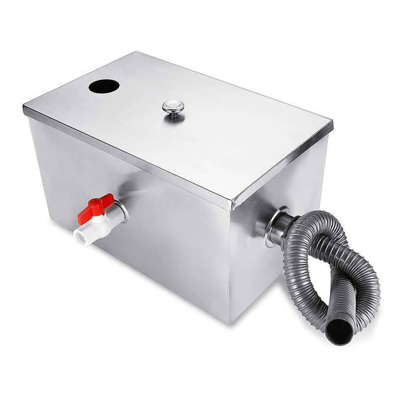 5GPM Stainless Steel Grease Trap Interceptor Set Restaurant For Kitchen Wastewater