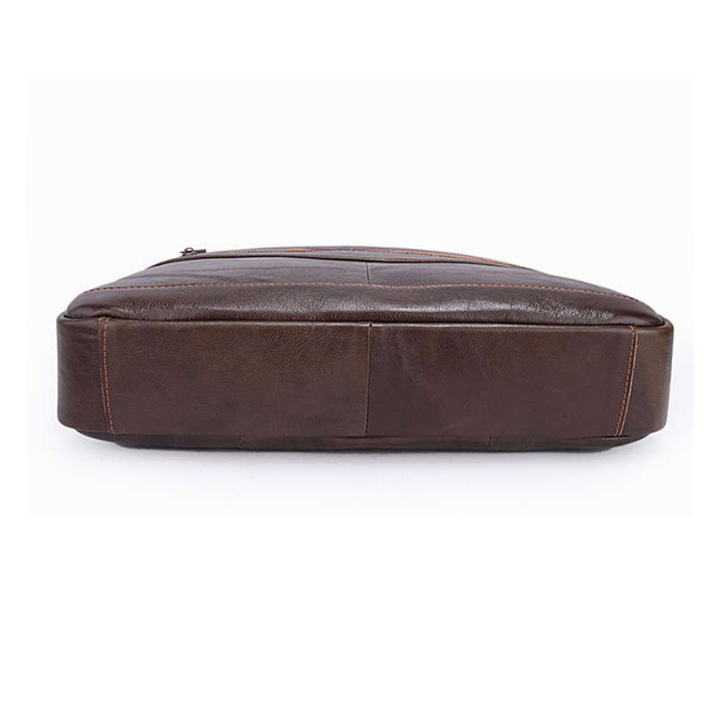 Men Briefcases Handbag Document Business Office Laptop Bag Leather Male Work Bag Brown