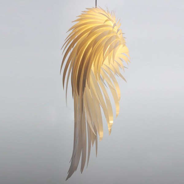 Modern Pendant Light Romantic Angel Wing Feather Bedroom Living Room Lamparas Lustre Hanging Lamp