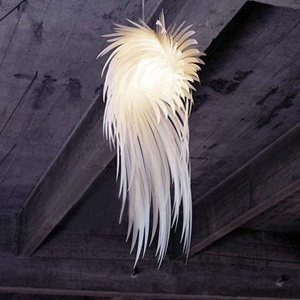 Modern Pendant Light Romantic Angel Wing Feather Bedroom Living Room Lamparas Lustre Hanging Lamp