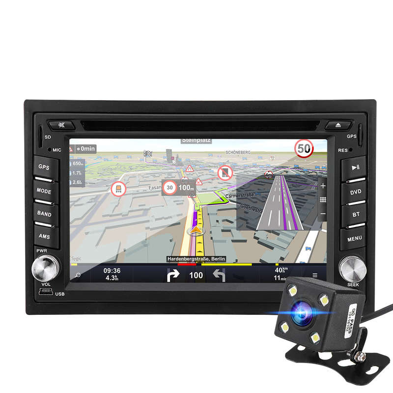 6.2 Inch 8G 1080P Wince System bluetooth Double 2 Din CD DVD Radio GPS SAT NAV Rear Camera Car MP5 P