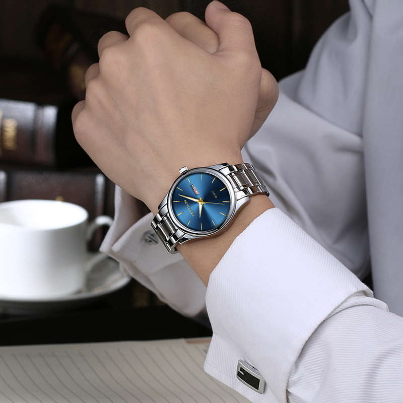 Watch Calendar Business Style Men Watch Stainless Steel Strap Casual Quartz Watches