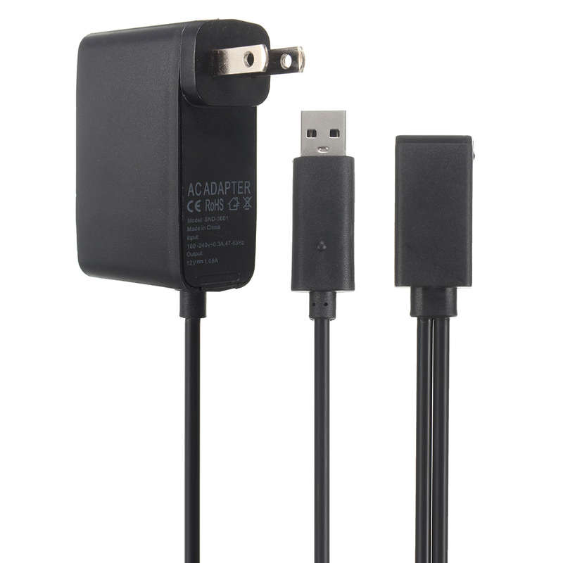 2.3m USB AC Adapter Power Supply Cable for Xbox 360 Kinect Sensor EU/US Plug