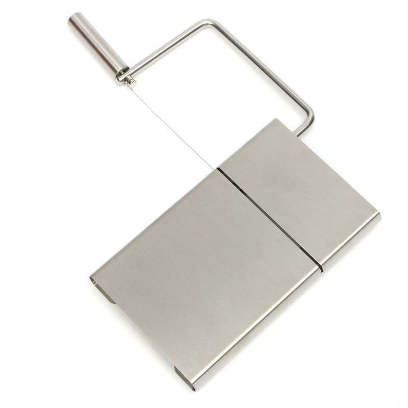 KCASA Stainless Steel Wire Cheese Slicer Butter Cutter Knife with Cheese Board Making Dessert Blade