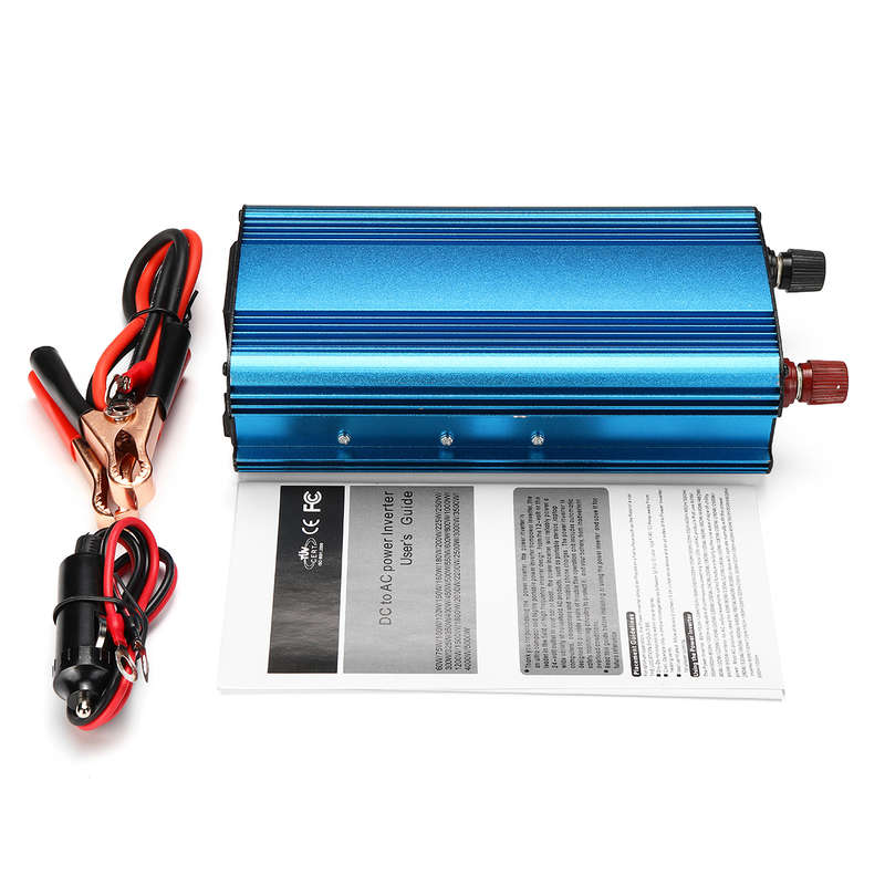 3000W/4000W DC12V/24V to AC220V Power Inverter Charger LED Modified Sine Wave Converter