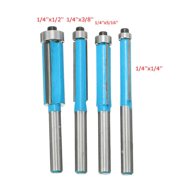 4pcs 1/4 Inch Shank Flush Trim Router Bit Set