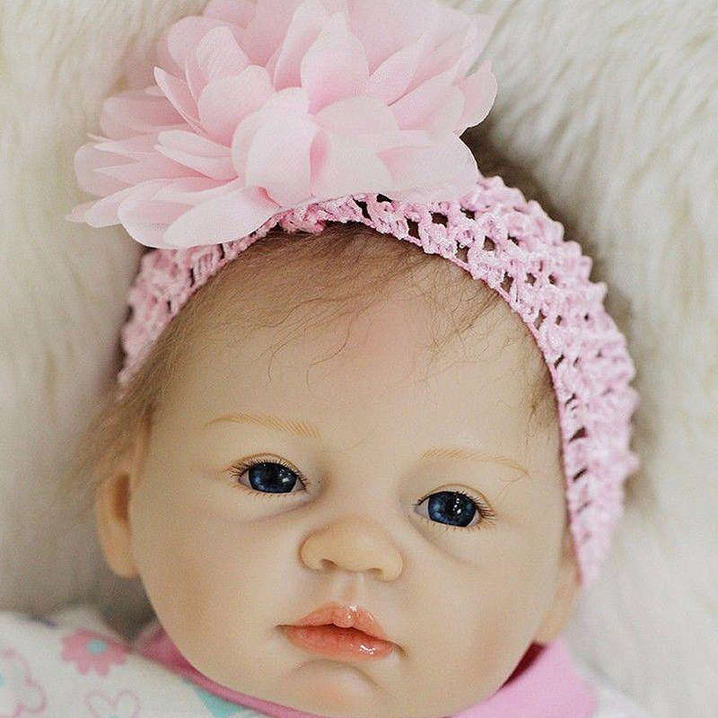 22" 55cm Lifelike Newborn Silicone Vinyl Reborn Baby Doll Handmade Reborn Dolls