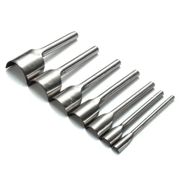 7pcs 10-40mm Steel Leather Punch Craft Half-Round Cutter V Shape Punch