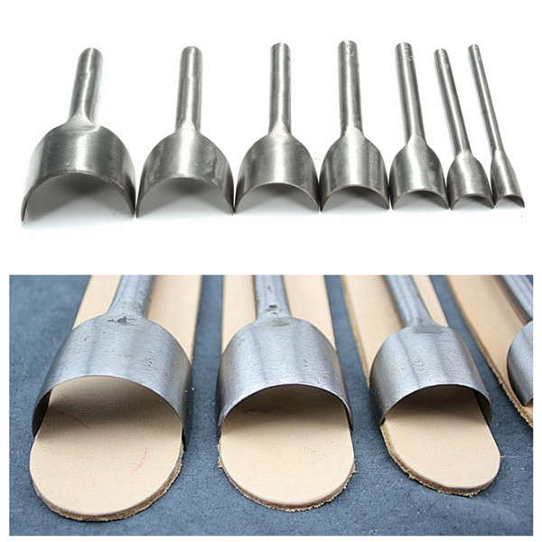 7pcs 10-40mm Steel Leather Punch Craft Half-Round Cutter V Shape Punch