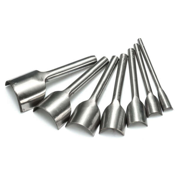 7pcs 10-40mm Steel Leather Punch Craft Half-Round Cutter V Shape Punch