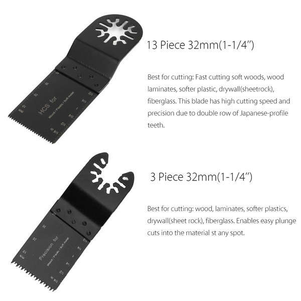 22pcs Oscillating Multi Tool Saw Blade Kit for Multimaster Fein Bosch Makita