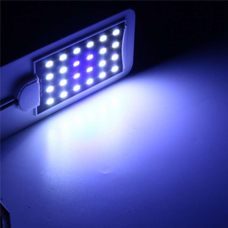 10W 5730 24 LED Aquarium Light Clip Fish Tank Lamp White:Blue 5:1 AC220V - 0.10kg