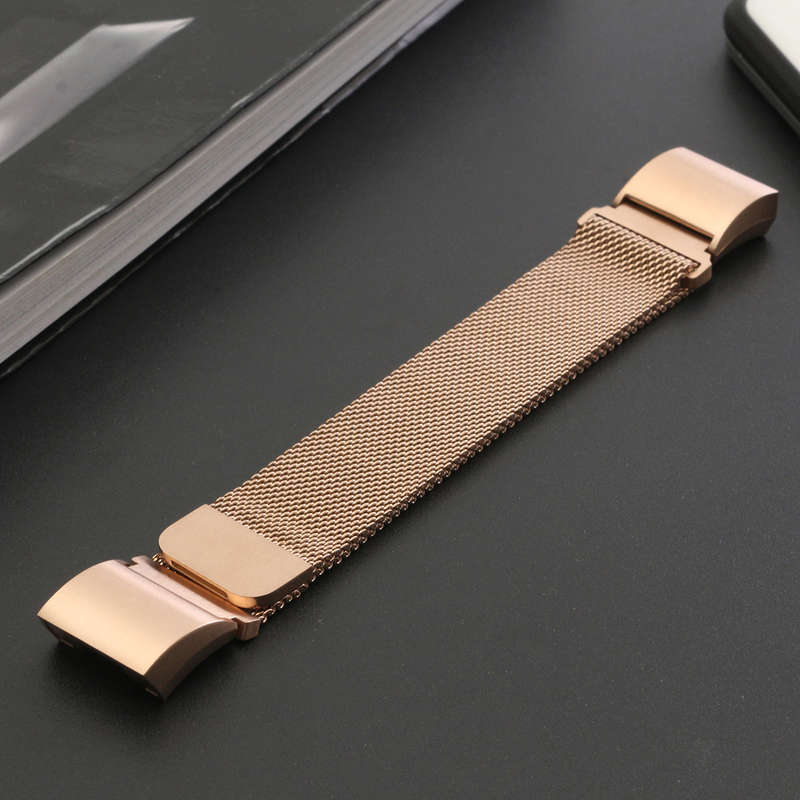 Replacement Magnetic Metal Wristband Strap For Fitbit Charge 2 Heart Rate Track... (COLOR: ROSEGOLD)