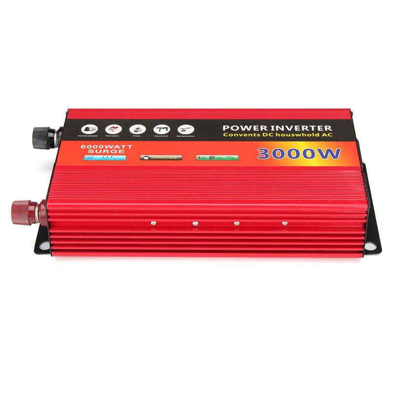 12V TO 220V Solar Inverter 3000W Power Inverter Dual Turbine Cooling System Inverter