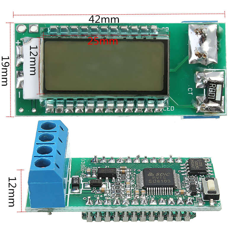 18650 26650 Lithium Li-ion Battery Tester LCD Meter Voltage Current Capacity - 0.03kg