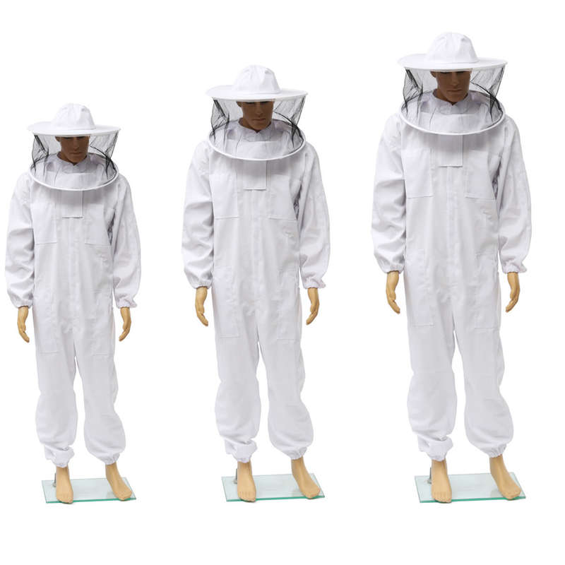 Beekeepers Bee Keeping Cotton Full Protector Suit With Veil Hat Hood Bee Suit XL XXL XXL (SIZE: XL)